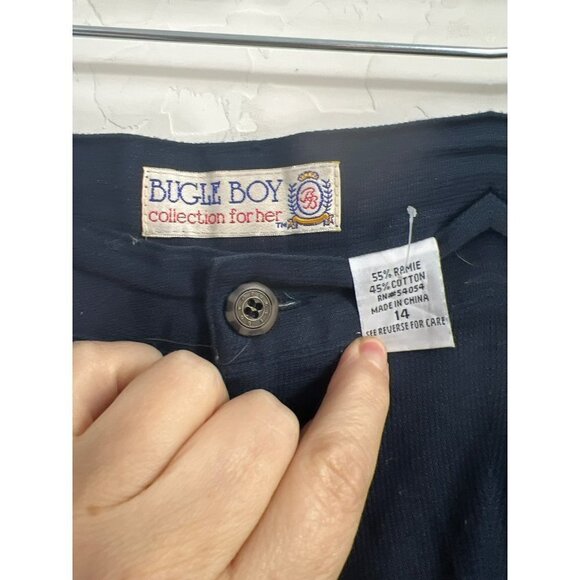 Bugle Boy for Her Blue Navy Shorts 7inch Inseam Classic Vintage Shorts Sz 14 Ram - Picture 3 of 7